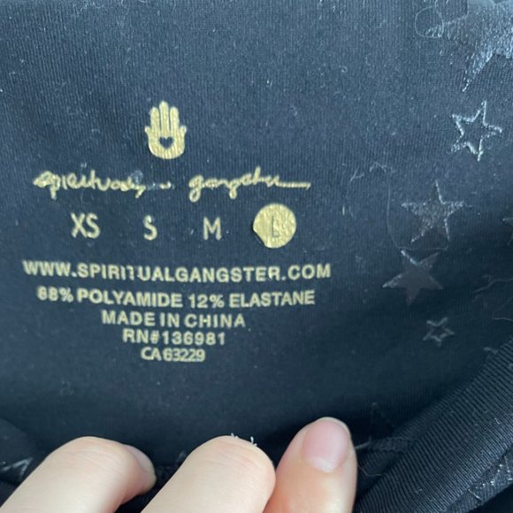 Spiritual Gagster Black Star Leggings Size Large - Picture 2 of 2